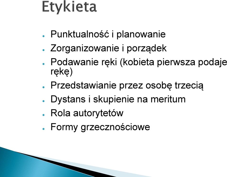 rękę) Przedstawianie przez osobę trzecią Dystans i