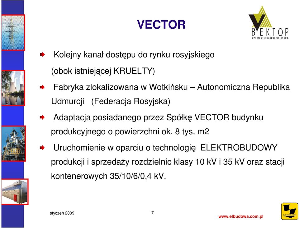 VECTOR budynku produkcyjnego o powierzchni ok. 8 tys.