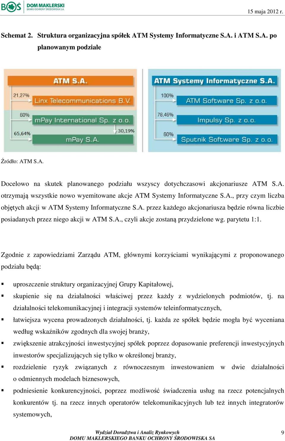 A., czyli akcje zostaną przydzielone wg. parytetu 1:1.