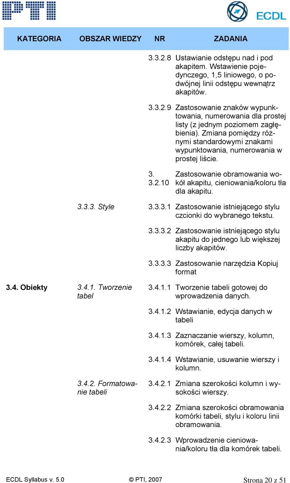 3.3.3.2 Zastosowanie istniejącego stylu akapitu do jednego lub większej liczby akapitów. 3.3.3.3 Zastosowanie narzędzia Kopiuj format 3.4. Obiekty 3.4.1.