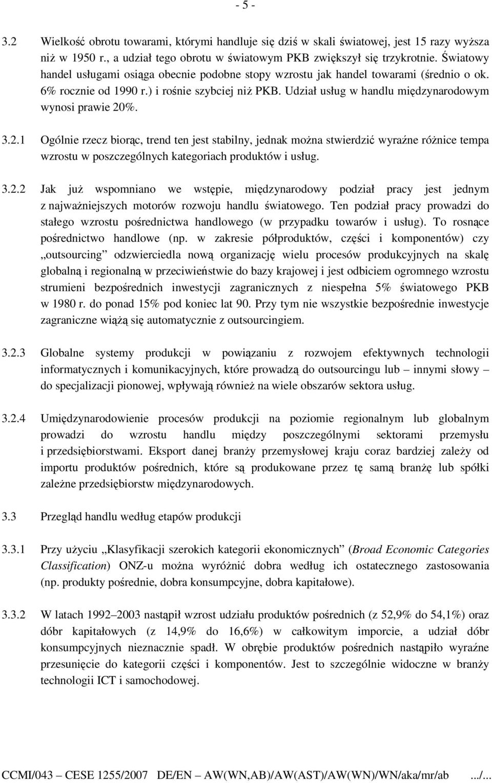 Udział usług w handlu międzynarodowym wynosi prawie 20