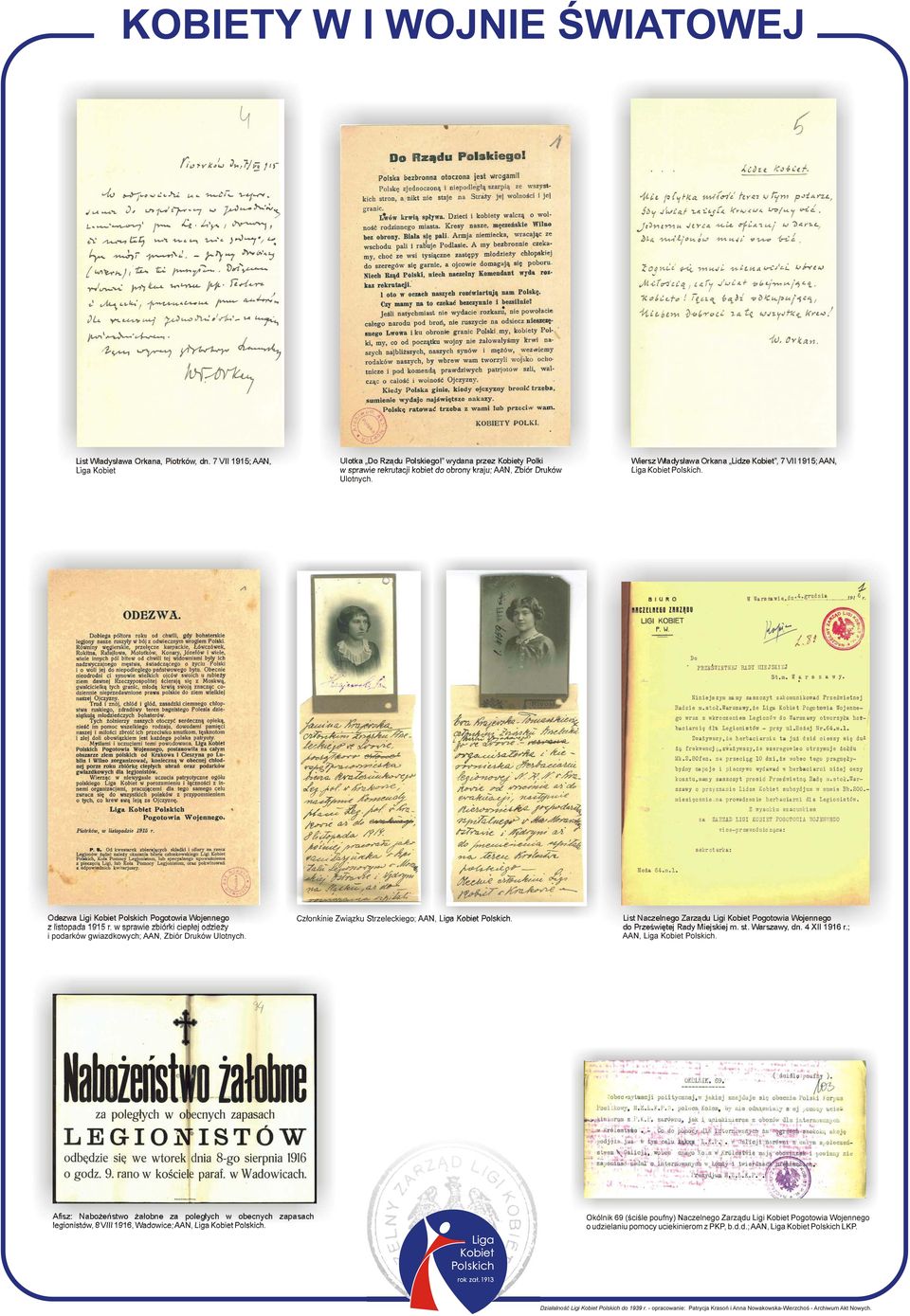 Odezwa Ligi Kobiet Polskich Pogotowia Wojennego z listopada 1915 r. w sprawie zbiórki ciepłej odzieży i podarków gwiazdkowych; AAN, Zbiór Druków Ulotnych.