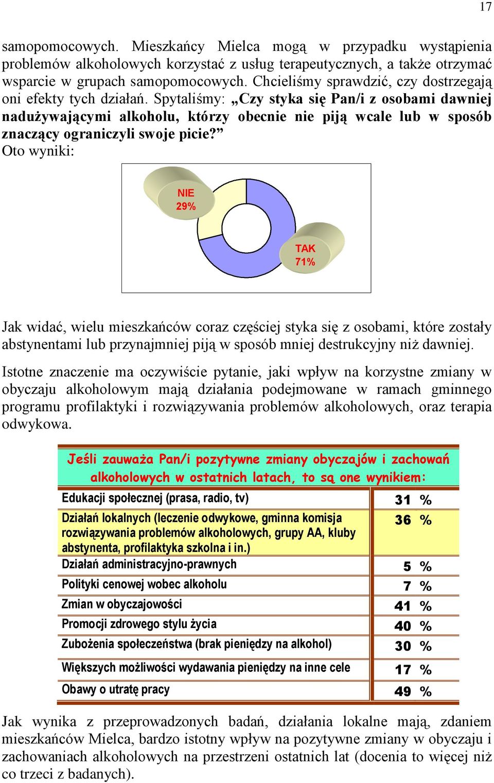 Spytaliśmy: Czy styka się Pan/i z osobami dawniej nadużywającymi alkoholu, którzy obecnie nie piją wcale lub w sposób znaczący ograniczyli swoje picie?