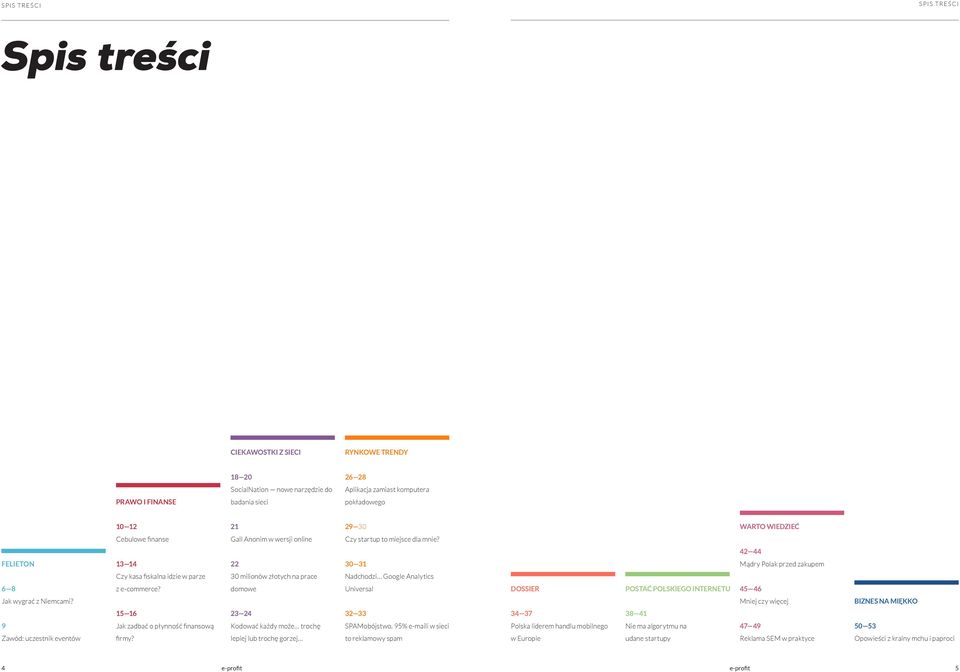 42 44 FELIETON 13 14 22 30 31 Mądry Polak przed zakupem Czy kasa fiskalna idzie w parze 30 milionów złotych na prace Nadchodzi Google Analytics 6 8 z e-commerce?