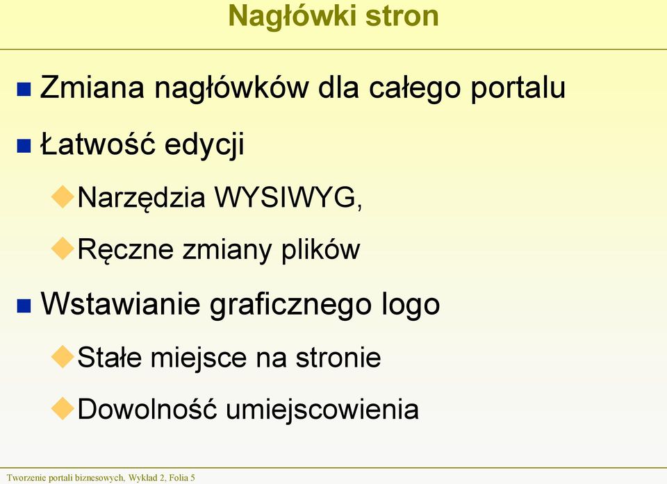 Wstawianie graficznego logo Stałe miejsce na stronie