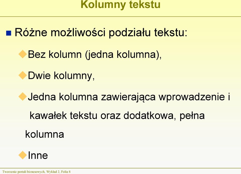 zawierająca wprowadzenie i kawałek tekstu oraz dodatkowa,