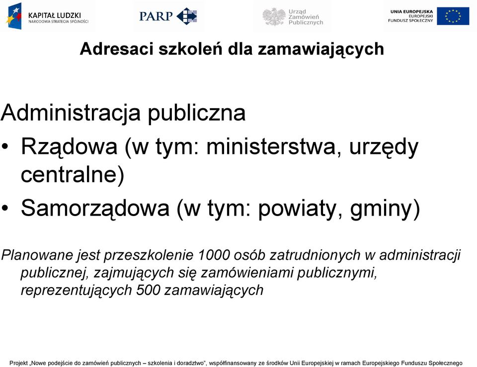 Planowane jest przeszkolenie 1000 osób zatrudnionych w administracji