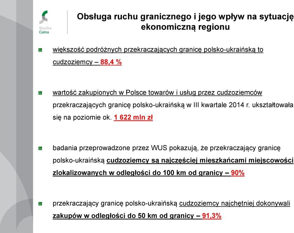 1 622 mln zł badania przeprowadzone przez WUS pokazują, że przekraczający granicę polsko-ukraińską cudzoziemcy są najczęściej mieszkańcami miejscowości