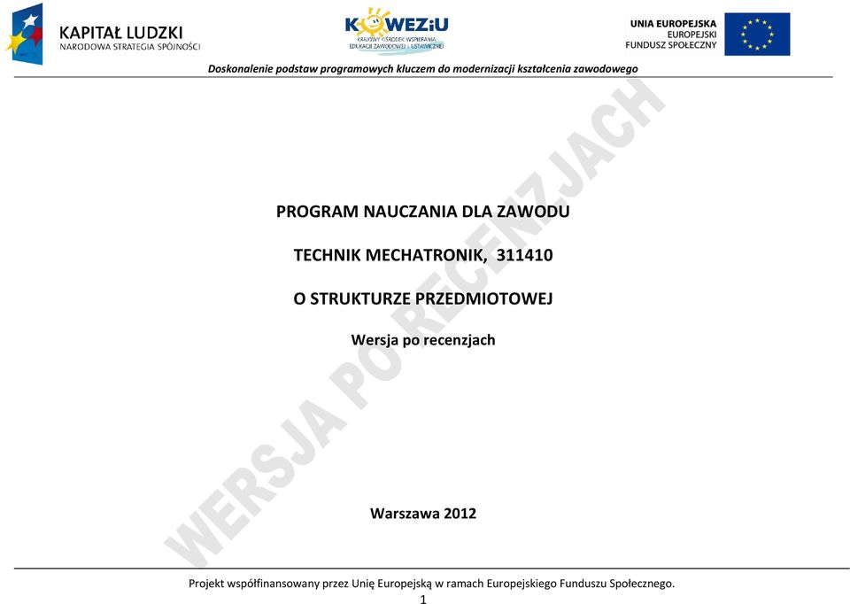 recenzjach Warszawa 2012 rojekt współfinansowany