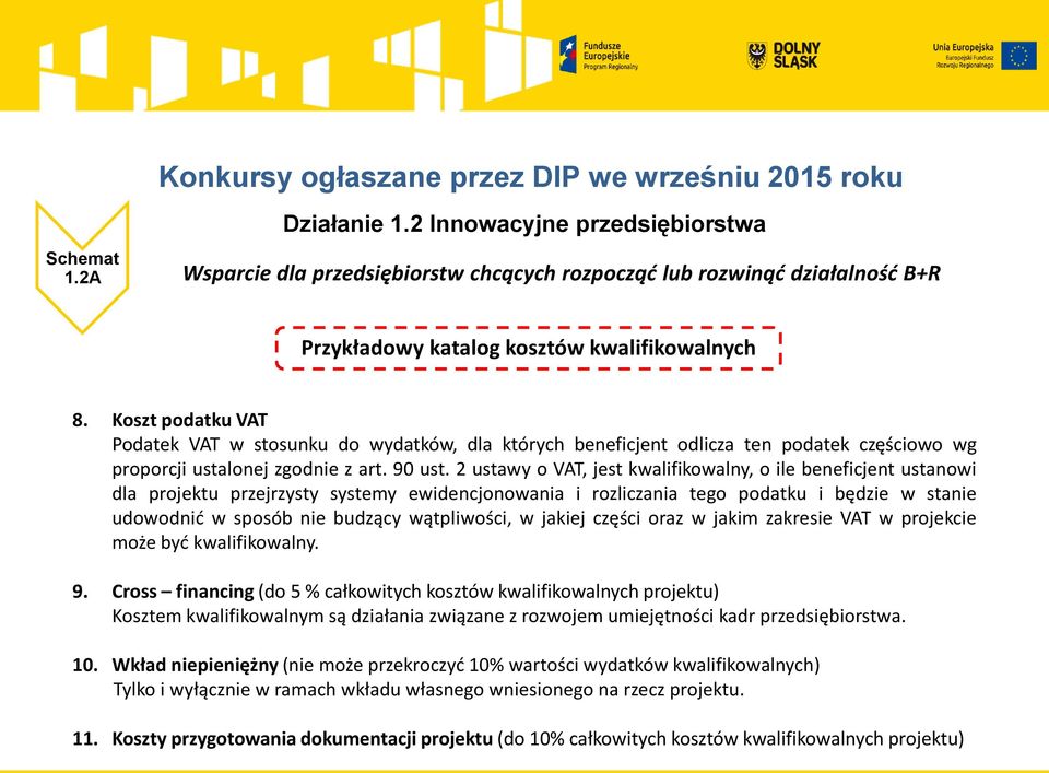 2 ustawy o VAT, jest kwalifikowalny, o ile beneficjent ustanowi dla projektu przejrzysty systemy ewidencjonowania i rozliczania tego podatku i będzie w stanie udowodnić w sposób nie budzący