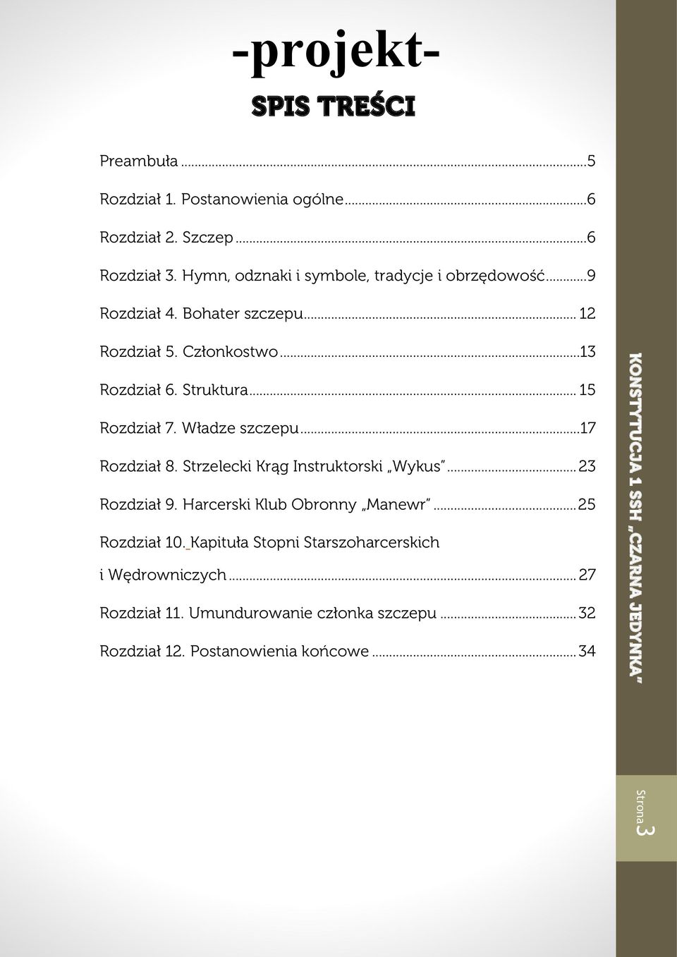 .. 15 Rozdział 7. Władze szczepu... 17 Rozdział 8. Strzelecki Krąg Instruktorski Wykus... 23 Rozdział 9. Harcerski Klub Obronny Manewr.