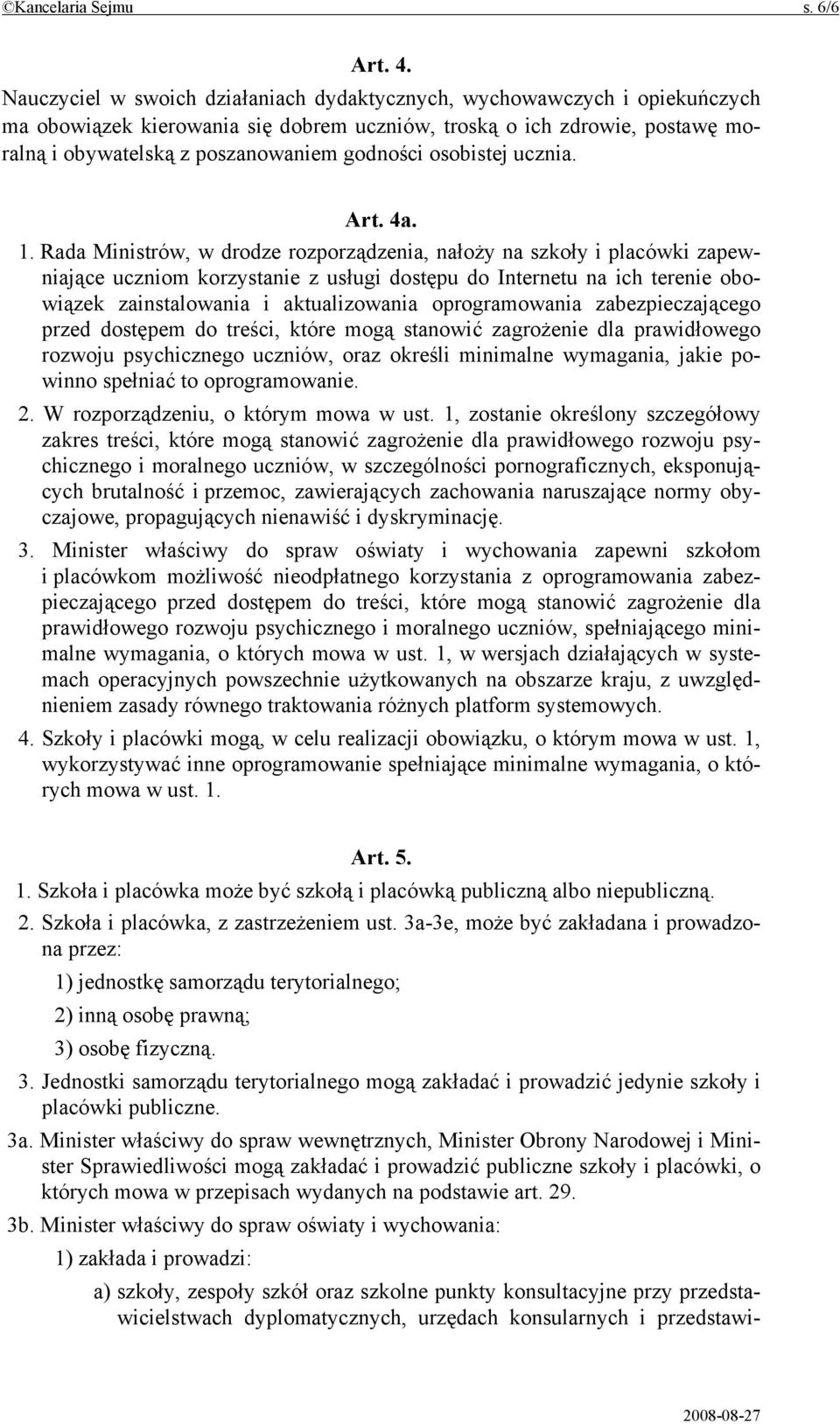 osobistej ucznia. Art. 4a. 1.