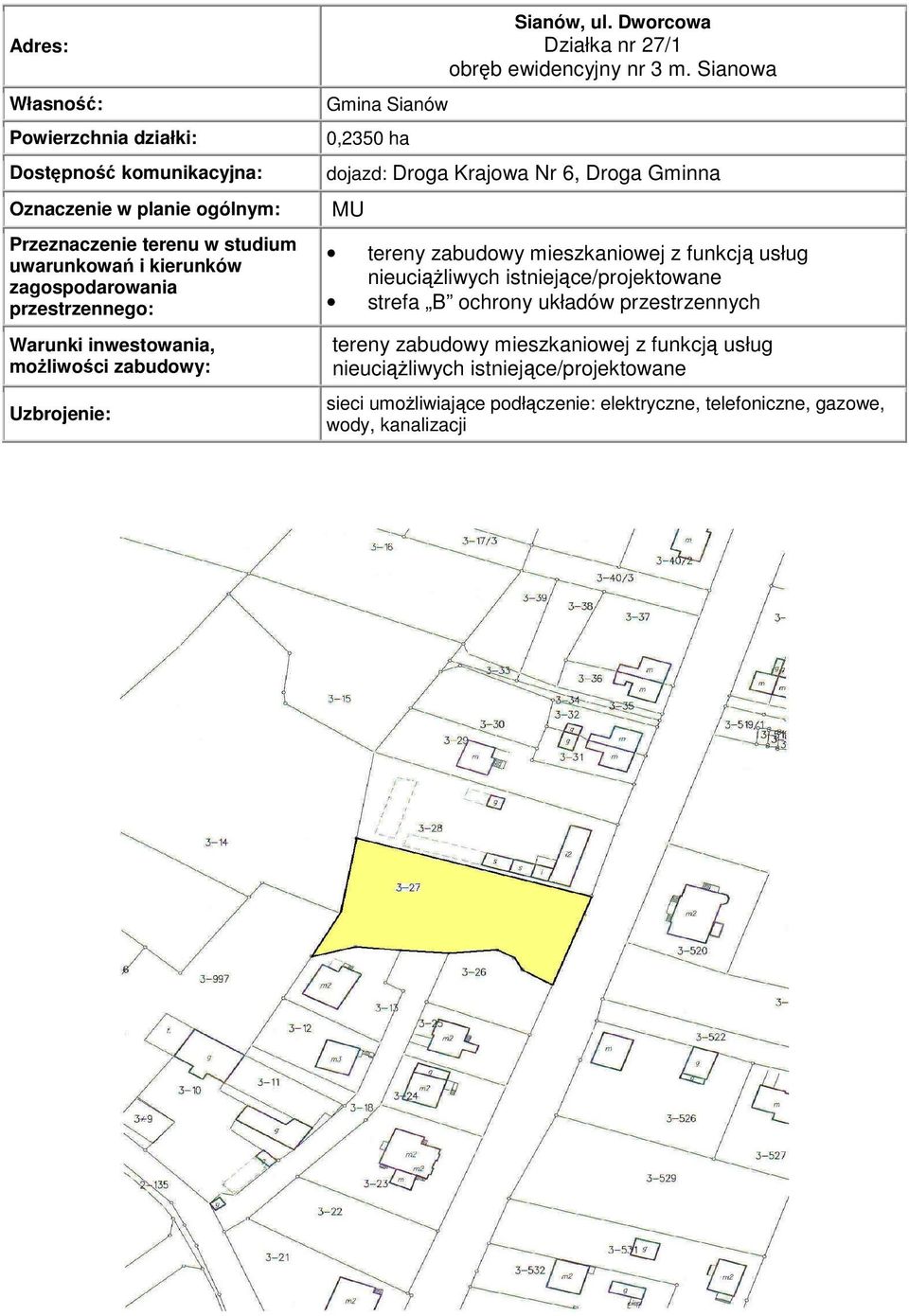 nieuciąŝliwych istniejące/projektowane strefa B ochrony układów przestrzennych tereny zabudowy