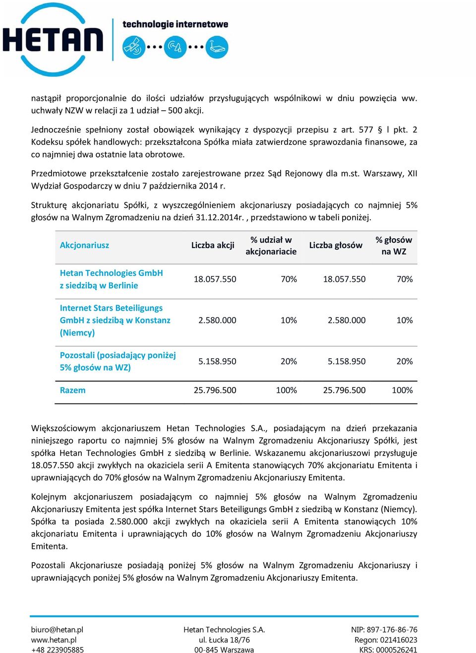 2 Kodeksu spółek handlowych: przekształcona Spółka miała zatwierdzone sprawozdania finansowe, za co najmniej dwa ostatnie lata obrotowe.