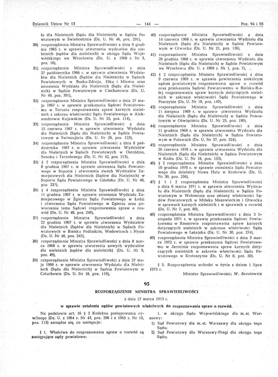 16), 31) rozporządzenie Ministra Sp ra wiedliwości z dnia 27 pażdziernika 1966 r.