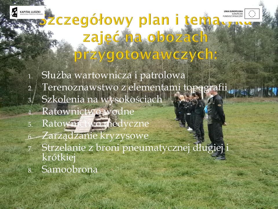 Szkolenia na wysokościach 4. Ratownictwo wodne 5.