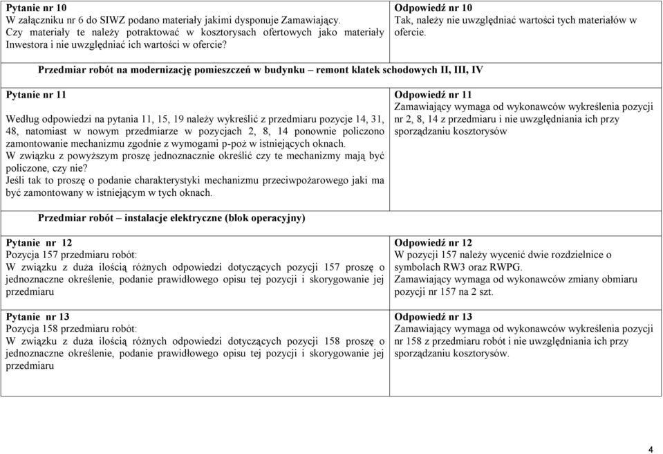 Odpowiedź nr 10 Tak, należy nie uwzględniać wartości tych materiałów w ofercie.