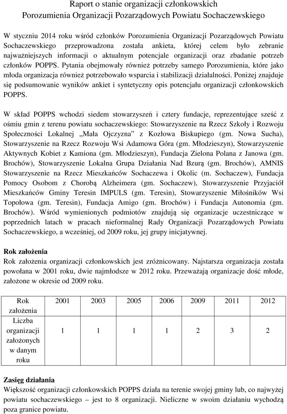 Pytania obejmowały również potrzeby samego Porozumienia, które jako młoda organizacja również potrzebowało wsparcia i stabilizacji działalności.