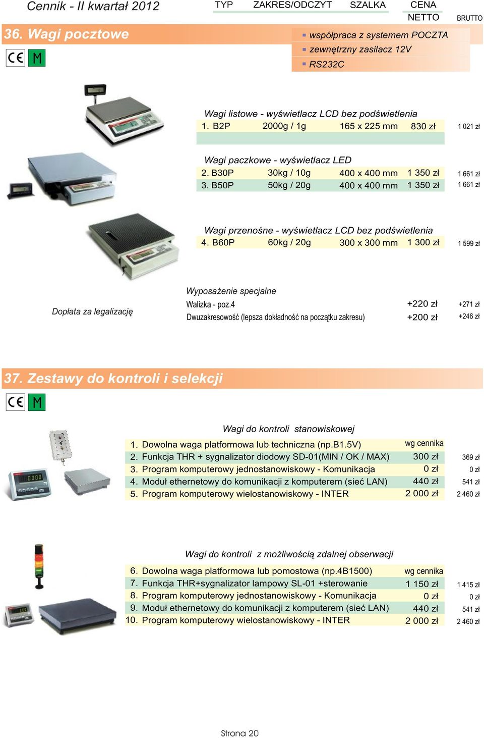 Walizka - poz.4 +22 +271 z³ 37. Zestawy do kontroli i selekcji 5. Wagi do kontroli stanowiskowej Dowolna waga platformowa lub techniczna (np.