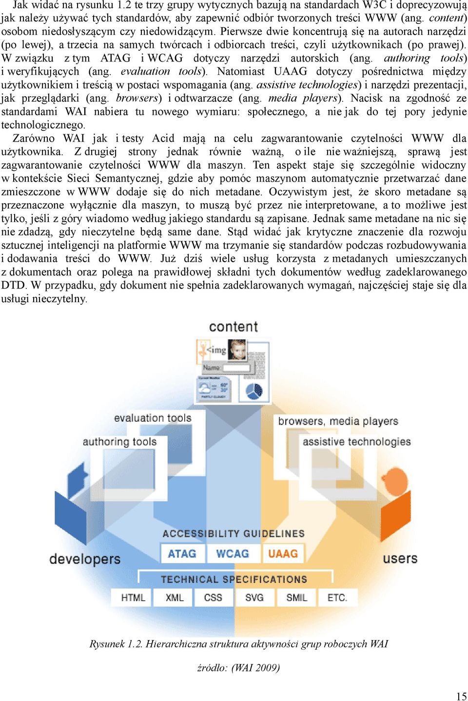 W związku z tym ATAG i WCAG dotyczy narzędzi autorskich (ang. authoring tools) i weryfikujących (ang. evaluation tools).