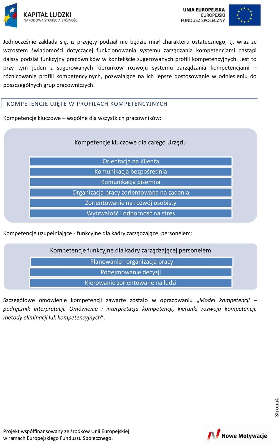 Jest to przy tym jeden z sugerowanych kierunków rozwoju systemu zarządzania kompetencjami różnicowanie profili kompetencyjnych, pozwalające na ich lepsze dostosowanie w odniesieniu do poszczególnych