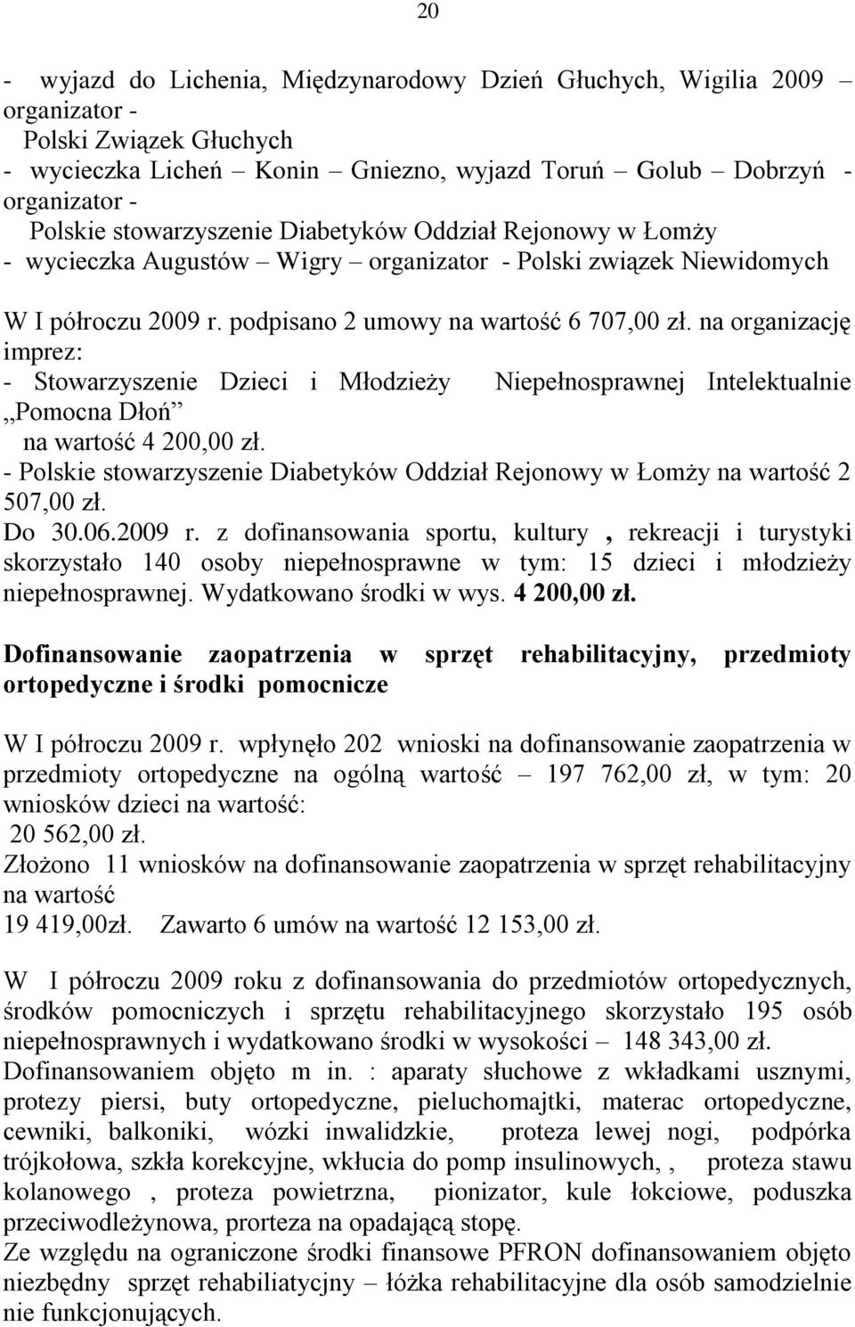 na organizację imprez: - Stowarzyszenie Dzieci i Młodzieży Niepełnosprawnej Intelektualnie Pomocna Dłoń na wartość 4 200,00 zł.