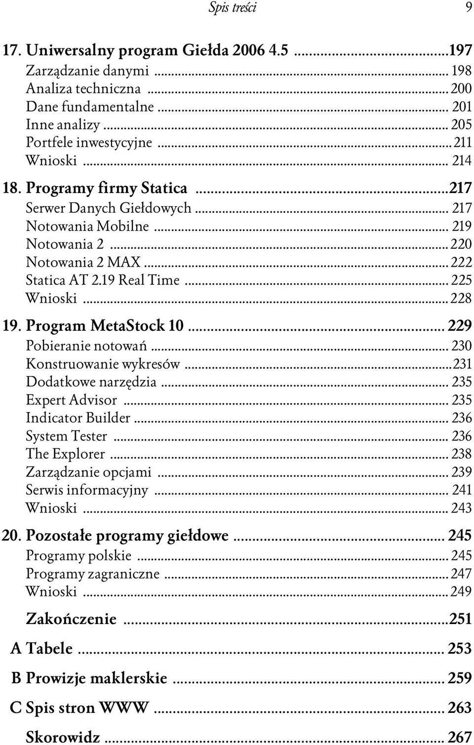 Program MetaStock 10... 229 Pobieranie notowań... 230 Konstruowanie wykresów...231 Dodatkowe narzędzia... 235 Expert Advisor... 235 Indicator Builder... 236 System Tester... 236 The Explorer.