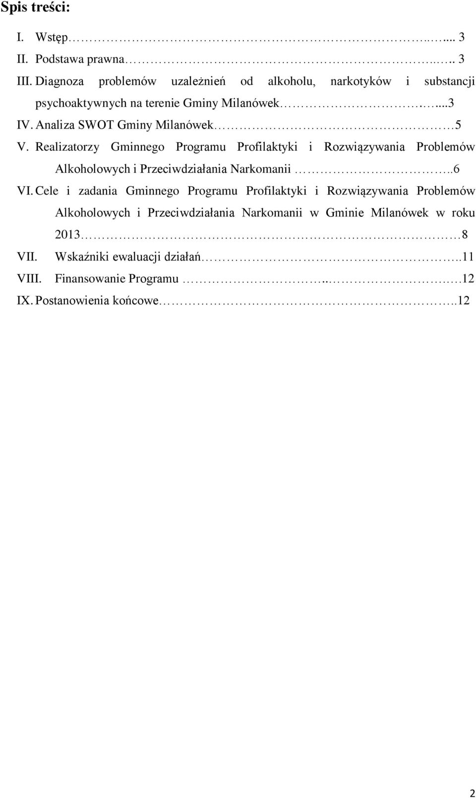 Analiza SWOT Gminy Milanówek 5 V.