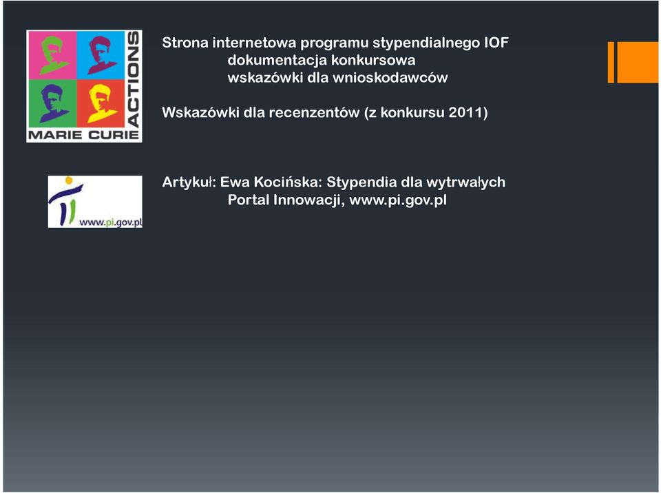 Wskazówki dla recenzentów (z konkursu 2011) Artykuł: