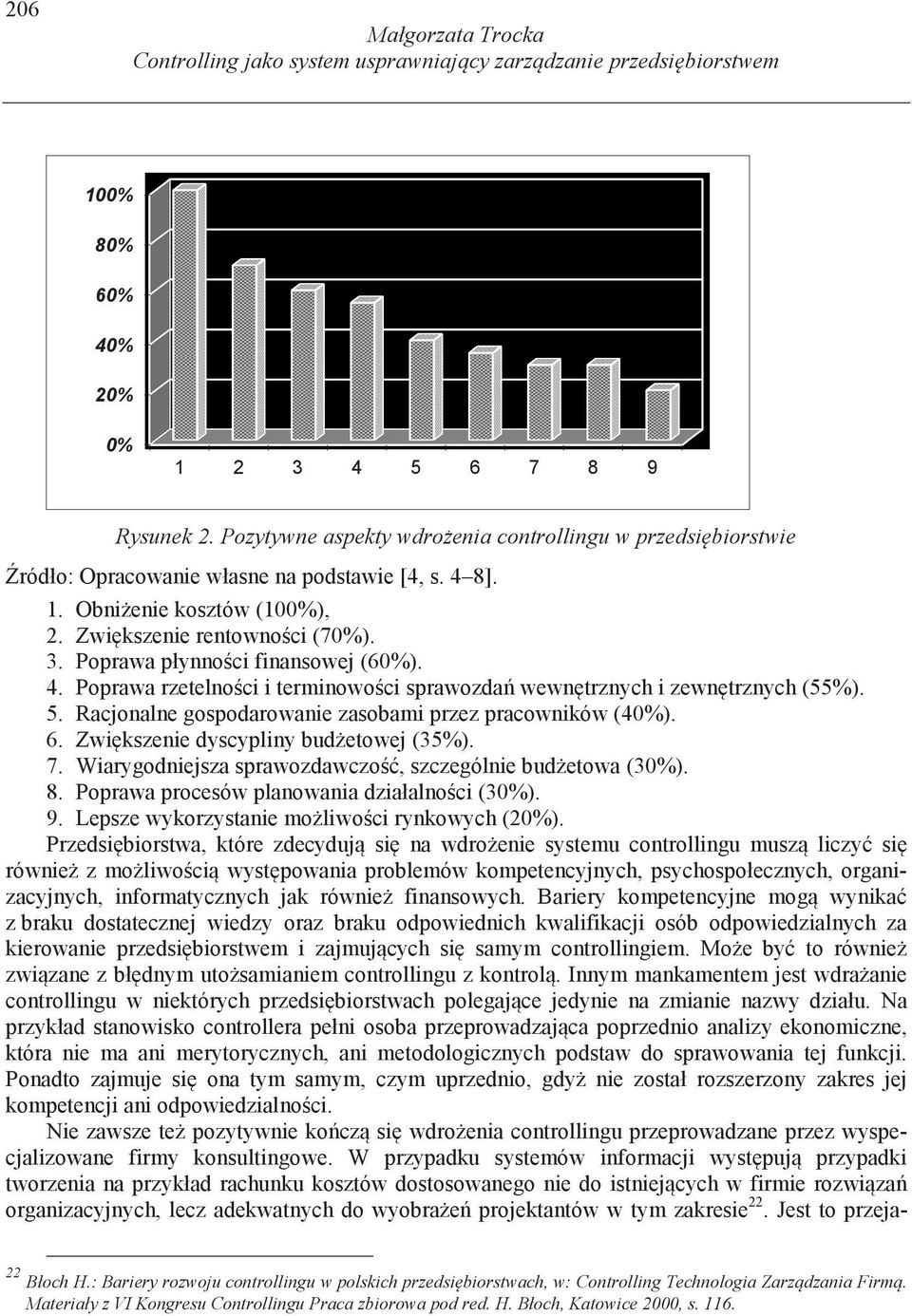 Poprawa płynno ci finansowej (60%). 4. Poprawa rzetelno ci i terminowo ci sprawozda wewn trznych i zewn trznych (55%). 5. Racjonalne gospodarowanie zasobami przez pracowników (40%). 6.