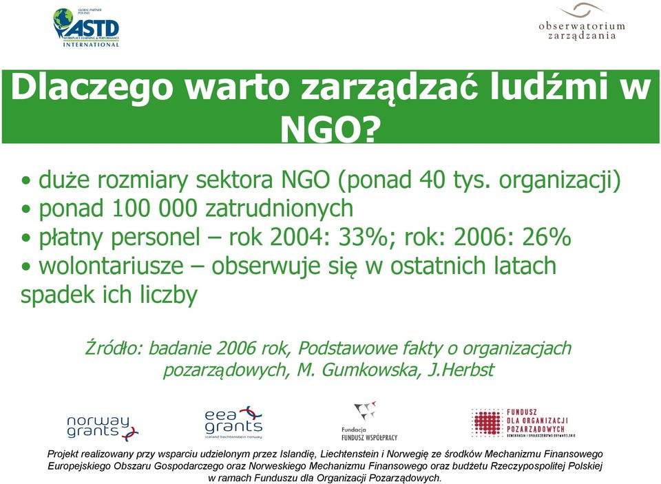 2006: 26% wolontariusze obserwuje się w ostatnich latach spadek ich liczby