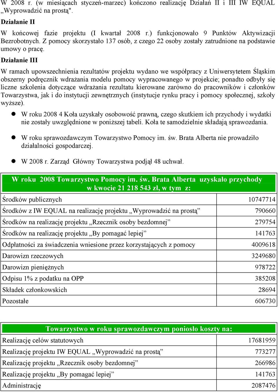 Działanie III W ramach upowszechnienia rezultatów projektu wydano we współpracy z Uniwersytetem Śląskim obszerny podręcznik wdrażania modelu pomocy wypracowanego w projekcie; ponadto odbyły się