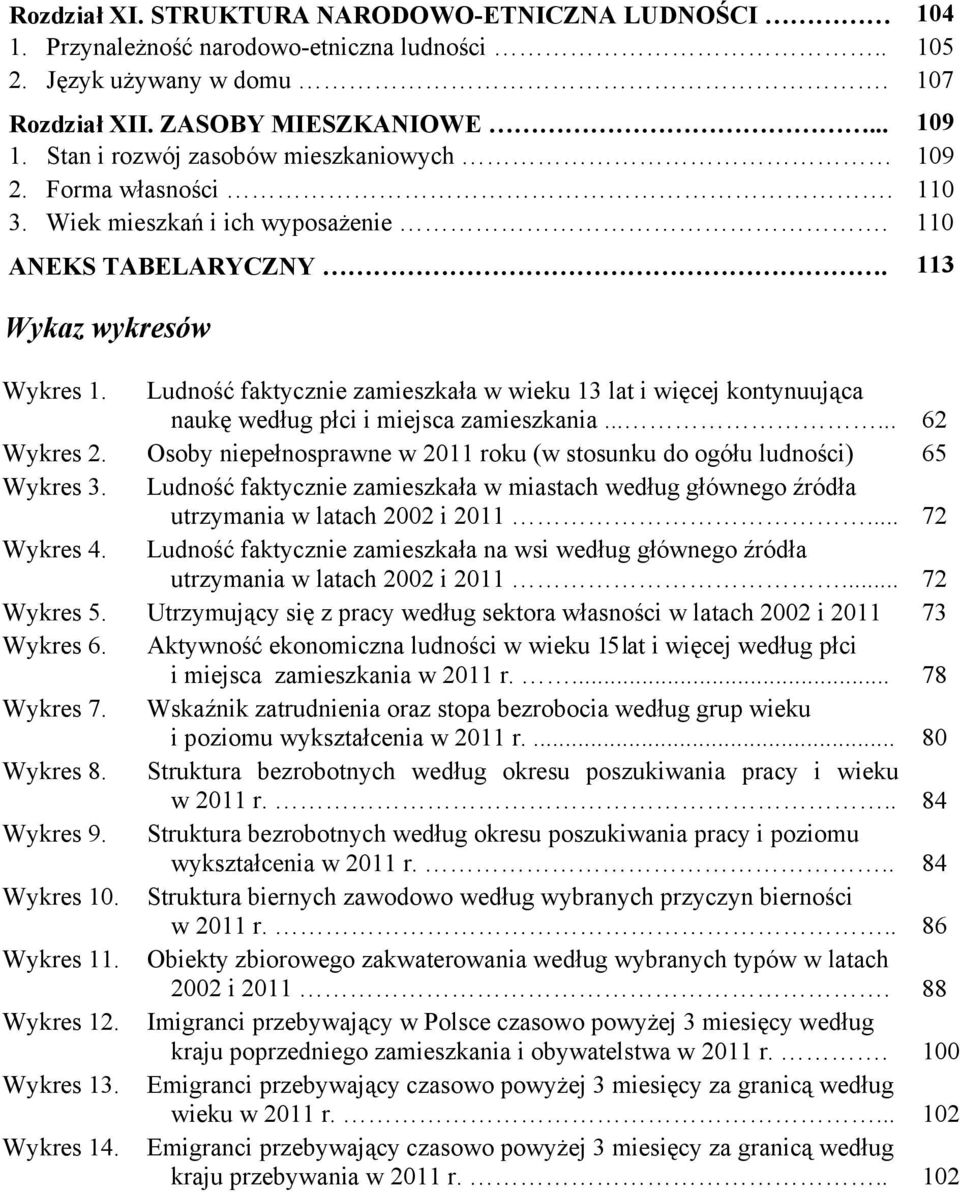 Ludność faktycznie zamieszkała w wieku 13 lat i więcej kontynuująca naukę według płci i miejsca zamieszkania...... 62 Wykres 2.