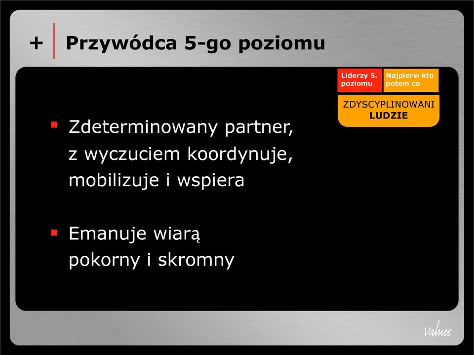 Zdeterminowany partner, z wyczuciem koordynuje,