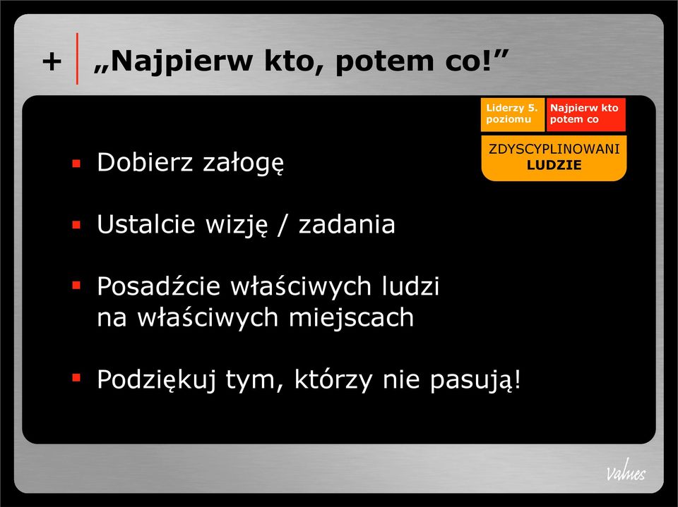 ZDYSCYPLINOWANI LUDZIE Ustalcie wizję / zadania