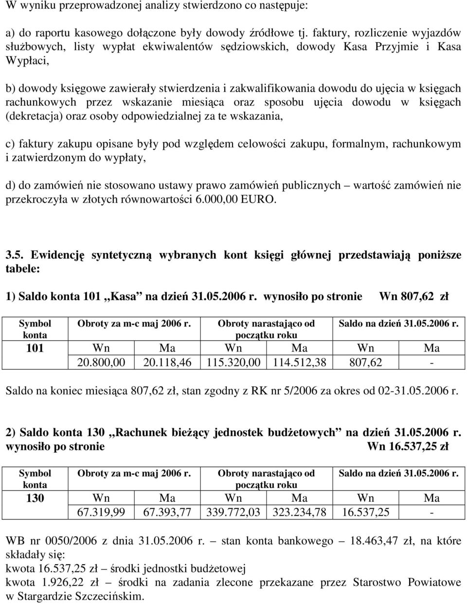 księgach rachunkowych przez wskazanie miesiąca oraz sposobu ujęcia dowodu w księgach (dekretacja) oraz osoby odpowiedzialnej za te wskazania, c) faktury zakupu opisane były pod względem celowości