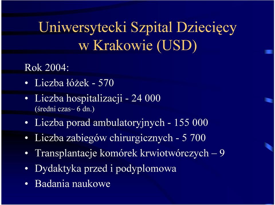 ) Liczba porad ambulatoryjnych -155 000 Liczba zabiegów chirurgicznych
