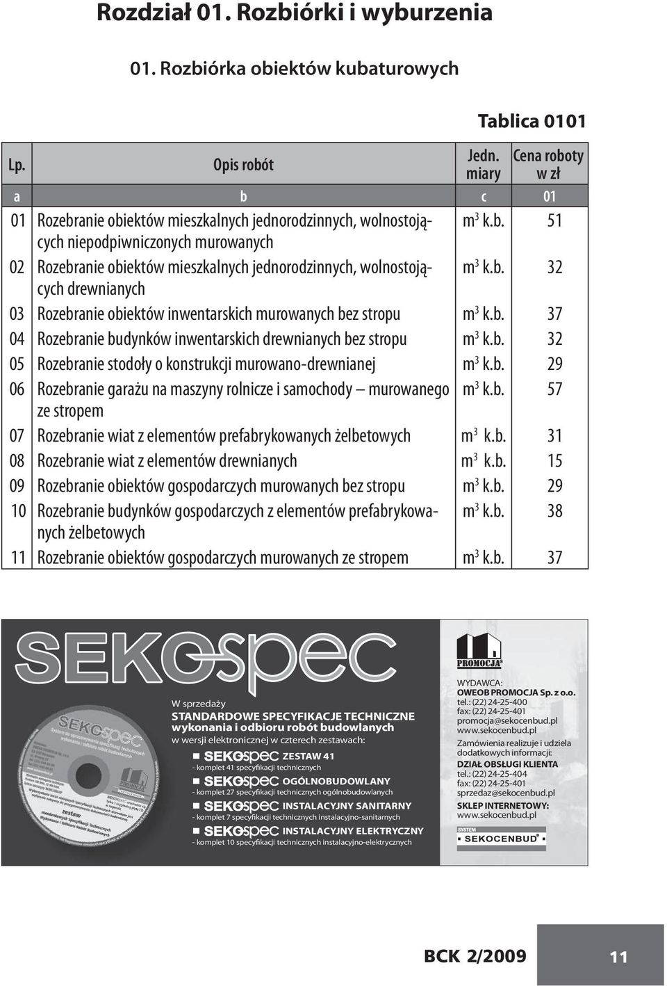 b. 29 06 Rozebranie garażu na maszyny rolnicze i samochody murowanego m 3 k.b. 57 ze stropem 07 Rozebranie wiat z elementów prefabrykowanych żelbetowych m 3 k.b. 31 08 Rozebranie wiat z elementów drewnianych m 3 k.