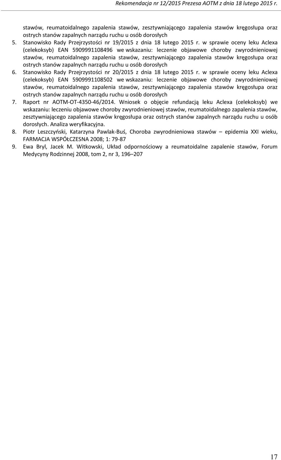 Stanwisk Rady Przejrzystści nr 19/2015 z dnia 18 luteg 2015 r.