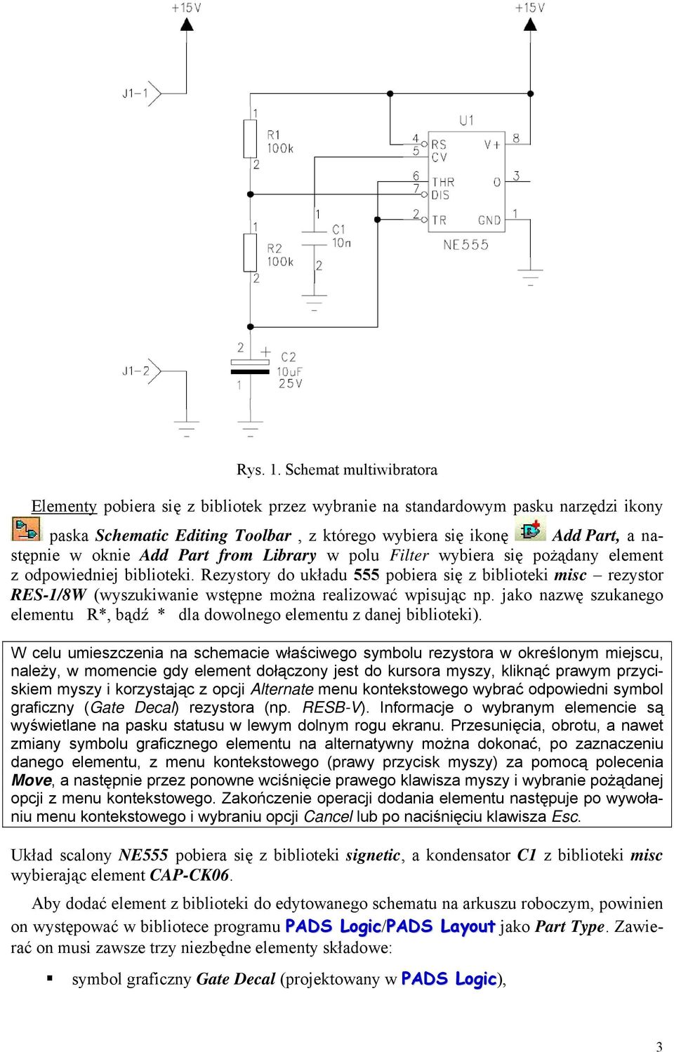 Add Part from Library w polu Filter wybiera się pożądany element z odpowiedniej biblioteki.