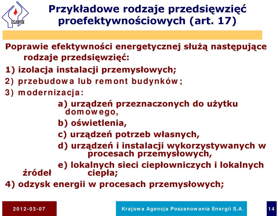 remont budynków; 3) modernizacja: a) urządzeń przeznaczonych do użytku domowego, b) oświetlenia, c) urządzeń potrzeb własnych, d) urządzeń