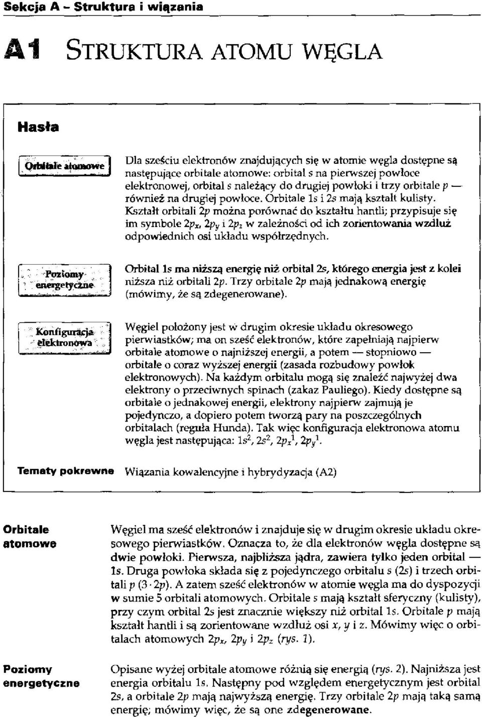 Kształt orbitali 2p można porównać do kształtu hantli; przypisuje się im symbole 2p x, 2p y i 2p z w zależności od ich zorientowania wzdłuż odpowiednich osi układu współrzędnych.