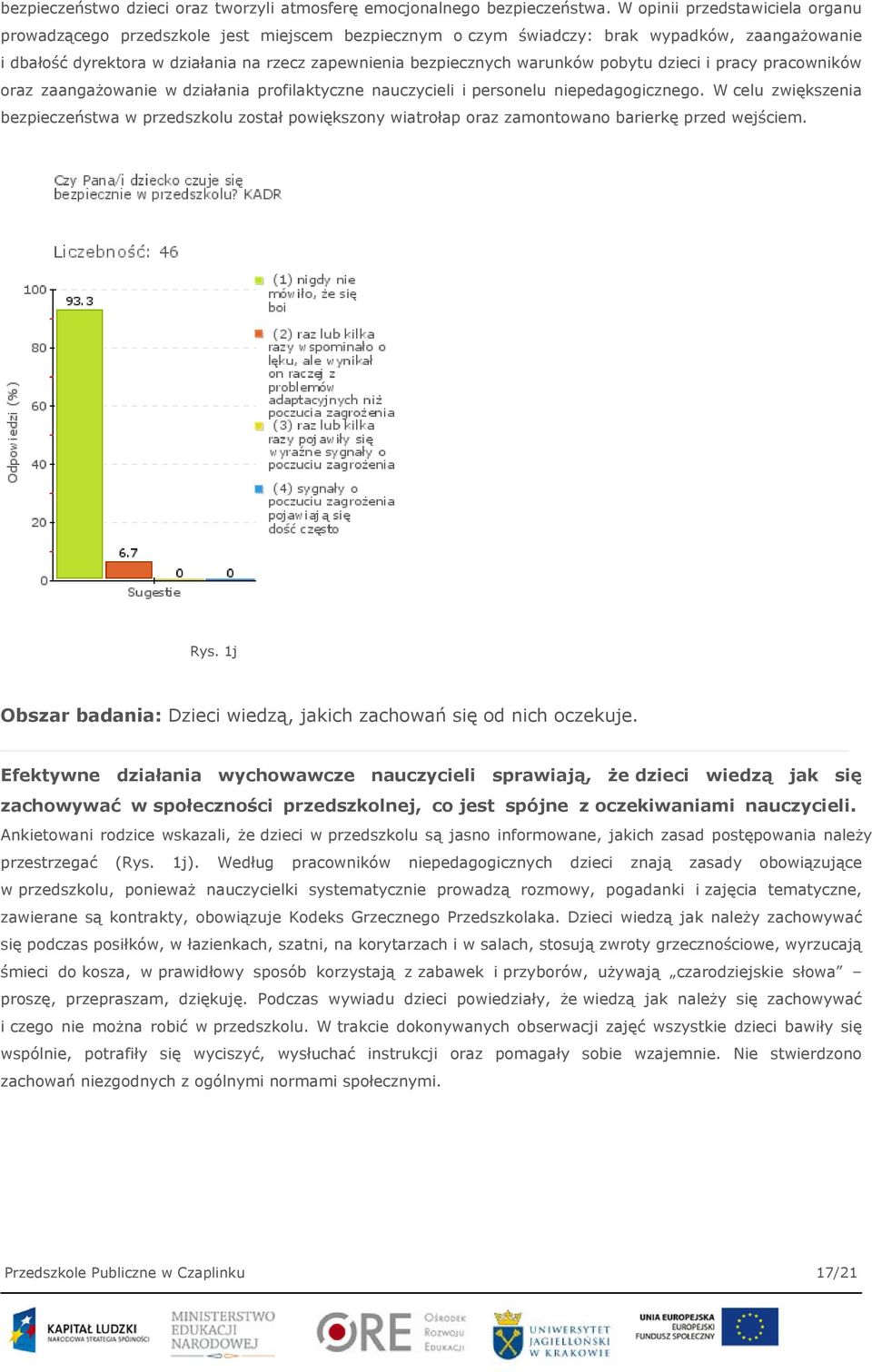 warunków pobytu dzieci i pracy pracowników oraz zaangażowanie w działania profilaktyczne nauczycieli i personelu niepedagogicznego.