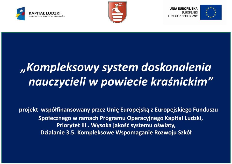 Społecznego w ramach Programu Operacyjnego Kapitał Ludzki, Priorytet III.