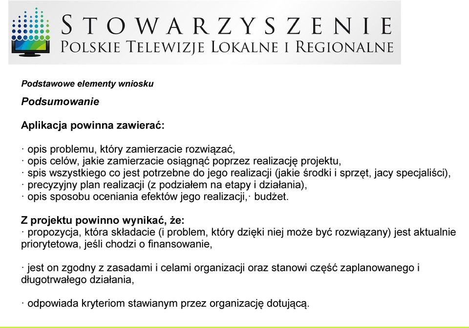 efektów jego realizacji, budżet.