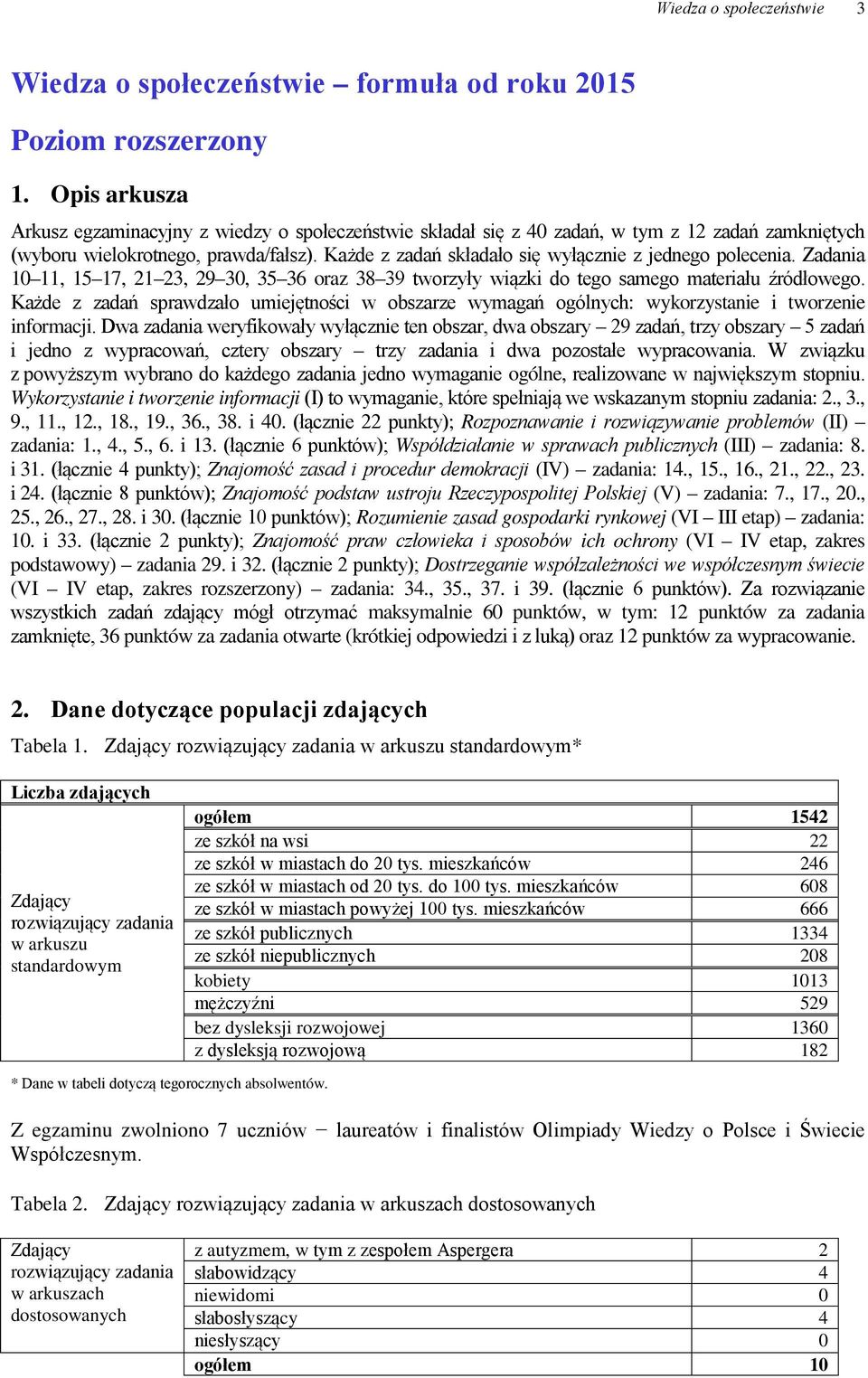 Każde z zadań składało się wyłącznie z jednego polecenia. Zadania 10 11, 15 17, 21 23, 29 30, 35 36 oraz 38 39 tworzyły wiązki do tego samego materiału źródłowego.