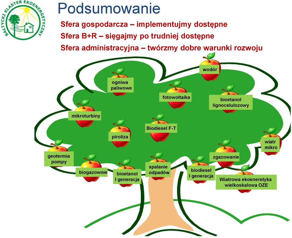 lignocelulozowy mikroturbiny Biodiesel F-T piroliza wiatr mikro geotermia pompy biogazownie