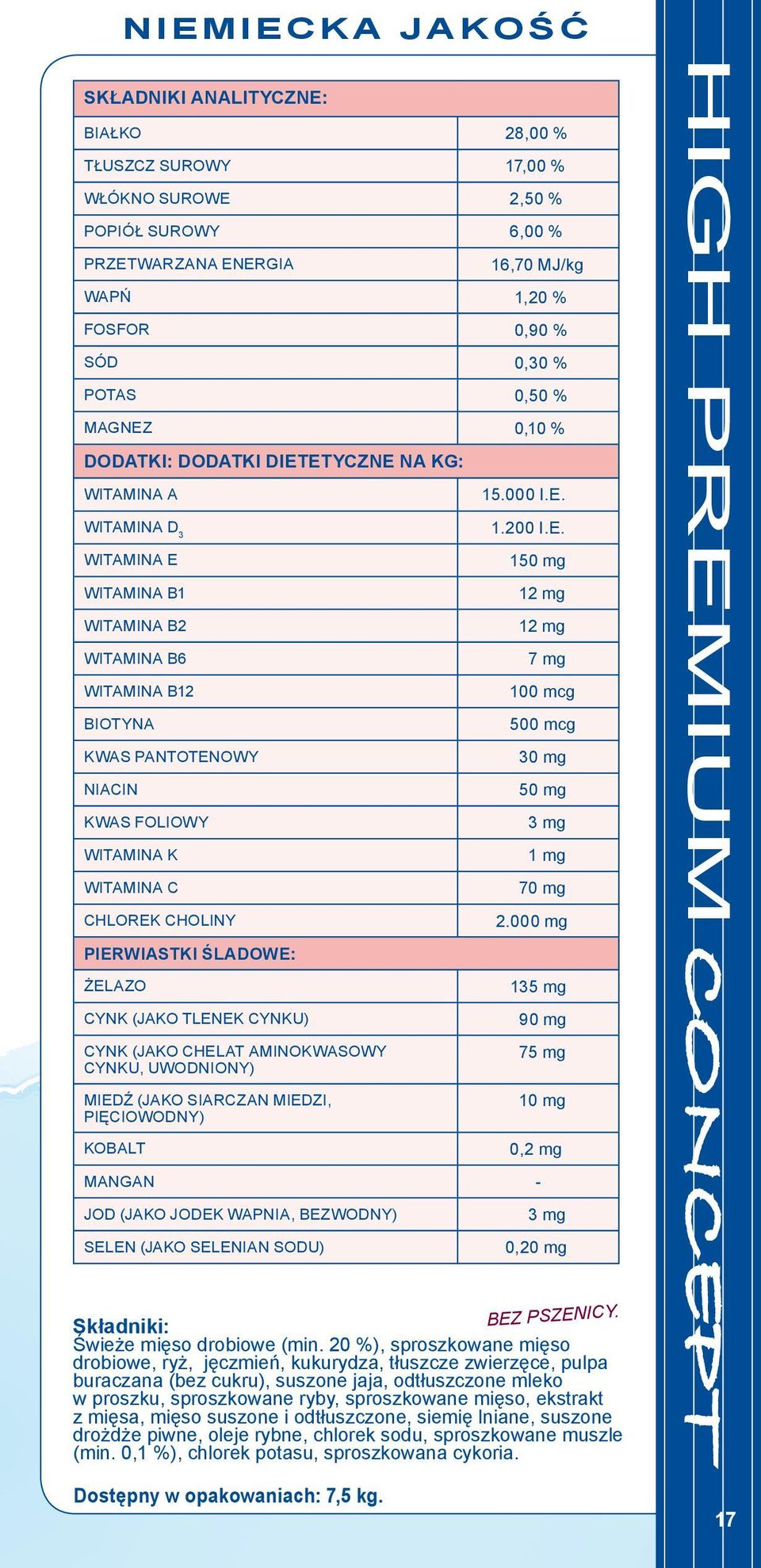 12 mg 12 mg 7 mg WITAMINA B12 100 mcg biotyna 500 mcg kwas pantotenowy 30 mg NIACIN 50 mg kwas foliowy WITAMINA K 3 mg 1 mg WITAMINA C 70 mg chlorek choliny 2.