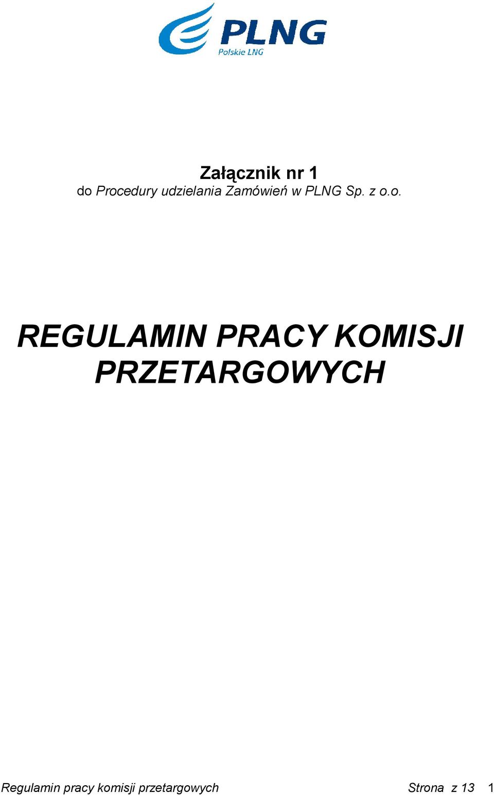 o. REGULAMIN PRACY KOMISJI