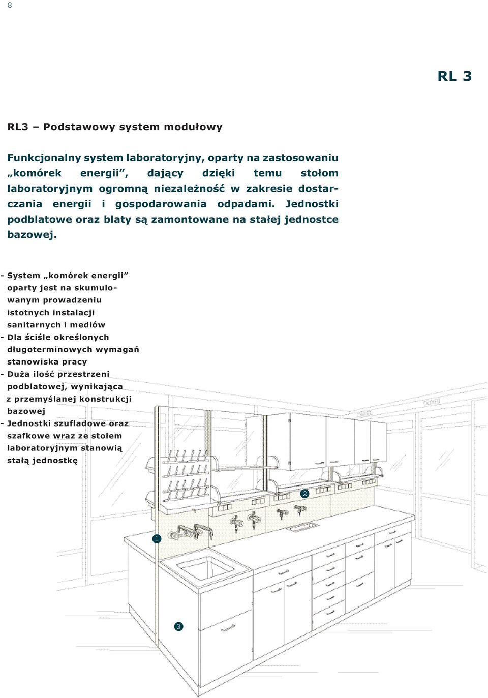 - System komórek energii oparty jest na skumulowanym prowadzeniu istotnych instalacji sanitarnych i mediów - Dla ściśle określonych długoterminowych wymagań